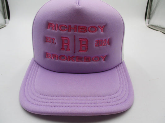 Richboy Brokeboy Hat Cap Snap Back Mens One Size Purple Trucker Crowns By Lids0