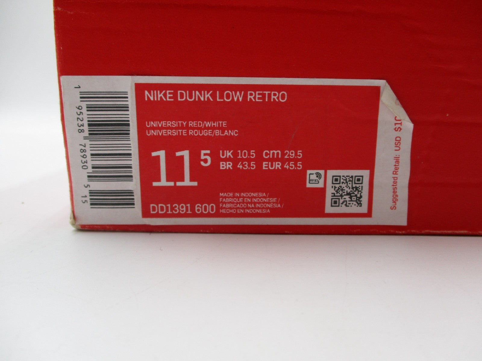 NIKE DUNK LOW "CHAMPIONSHIP RED" SIZE 11.5 OG Box (AUTHENTIC)14