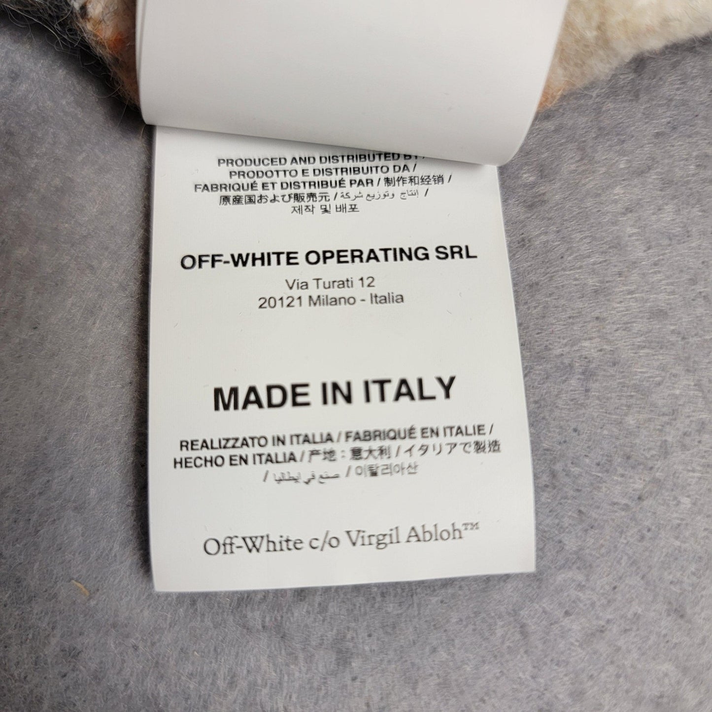 OffWhite Sweater Kids Size 10 MultiColor Stripe Logo Alpaca Wool Blend
