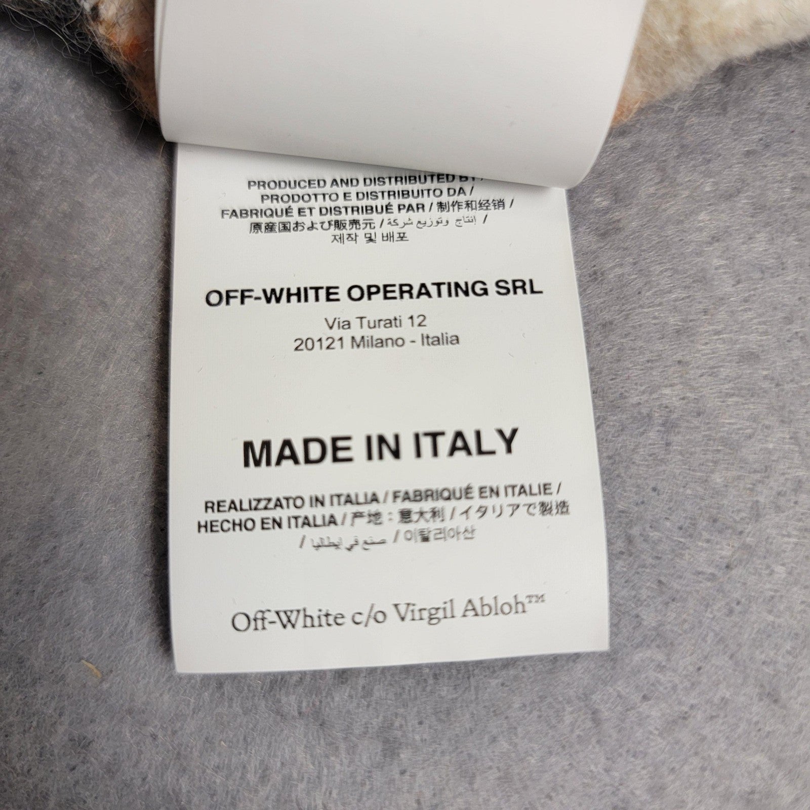 OffWhite Sweater Kids Size 10 MultiColor Stripe Logo Alpaca Wool Blend