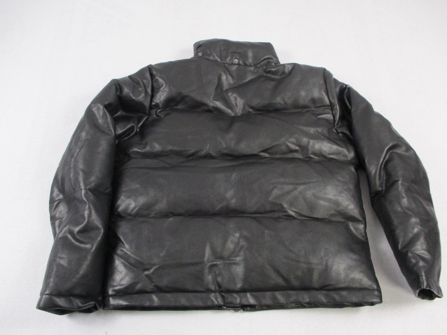 Rockstar Original Kensen Jacket Mens Large Black Faux Leather Puffer 16911