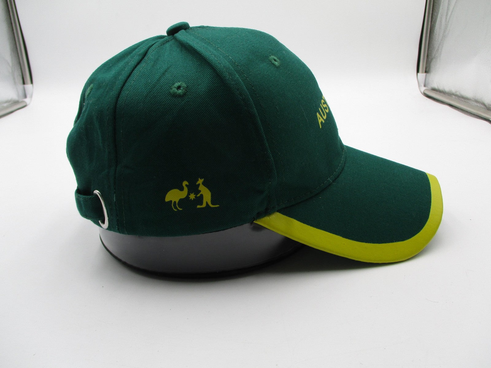 Australia Hat Cap Strap Back Mens One Size Green Yellow Kangaroo Emu Souvenir6