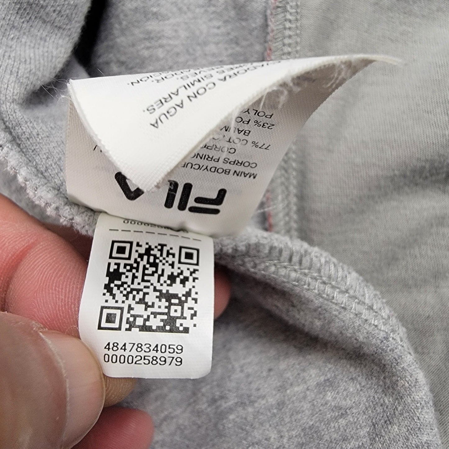 Fila Mens Zip Up Jacket Sz L Gray