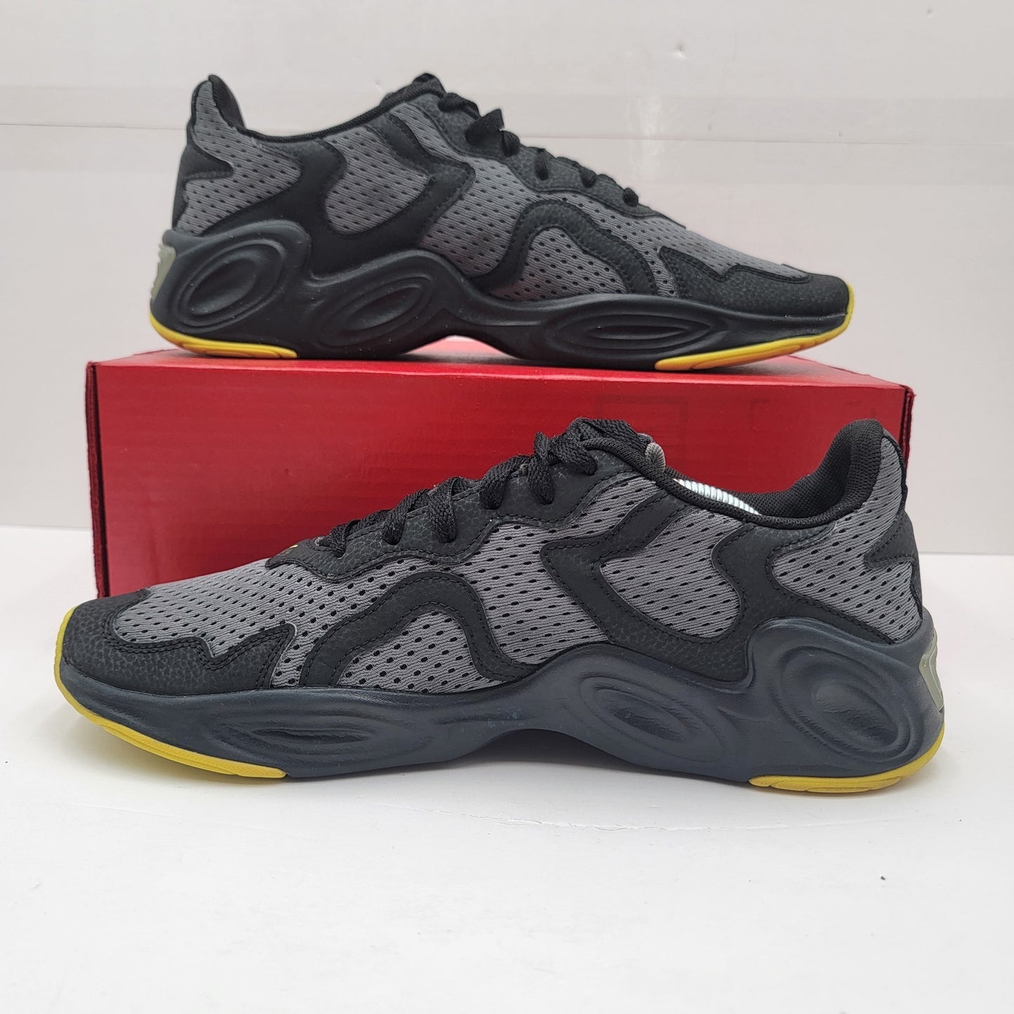 Puma RSX SoftFoam+ Grey Black Yellow Mens Running Sneakers US12 19312509