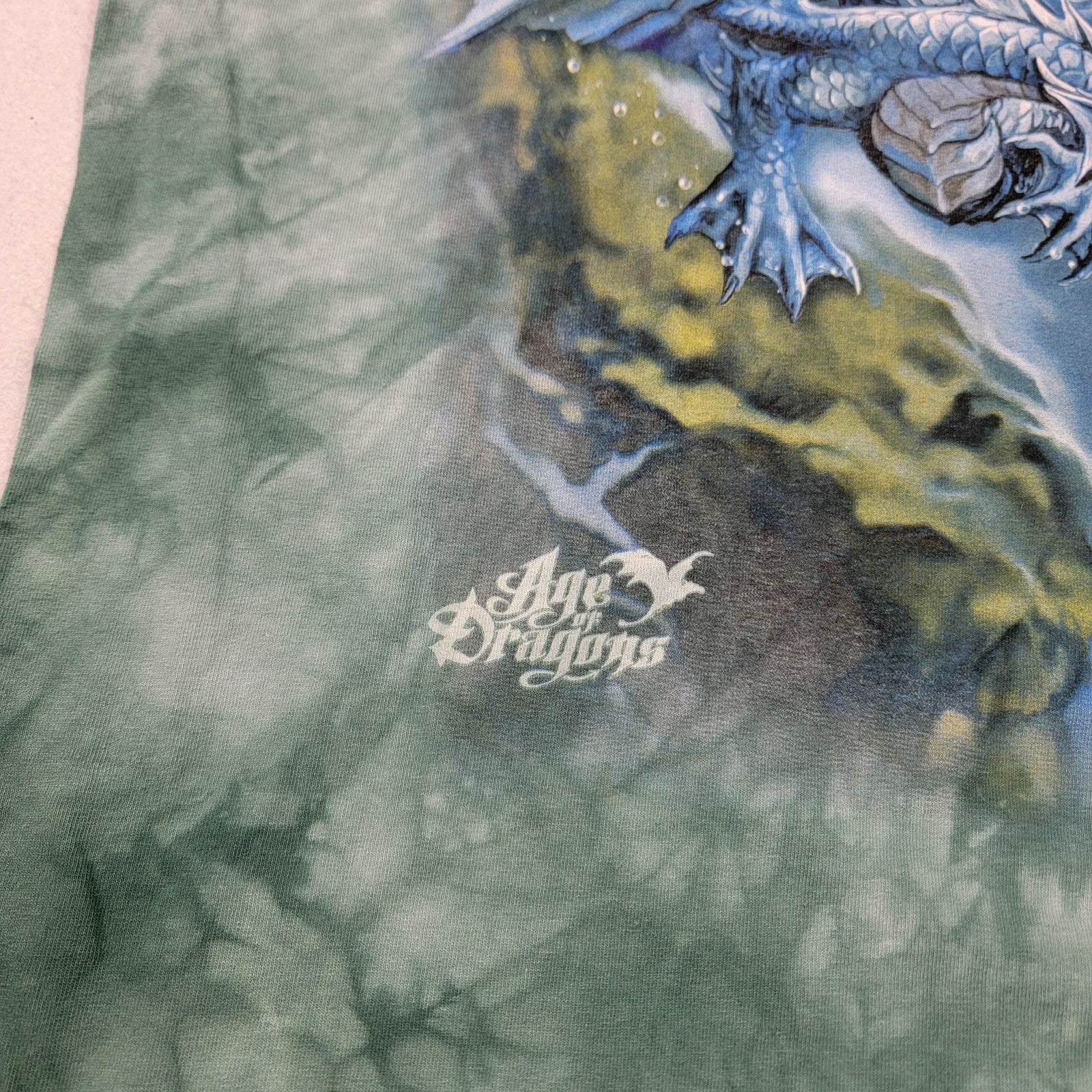The Mountain 2 Pk Tees Men's XL Green Age of Dragon & Brown Rasta Lion
