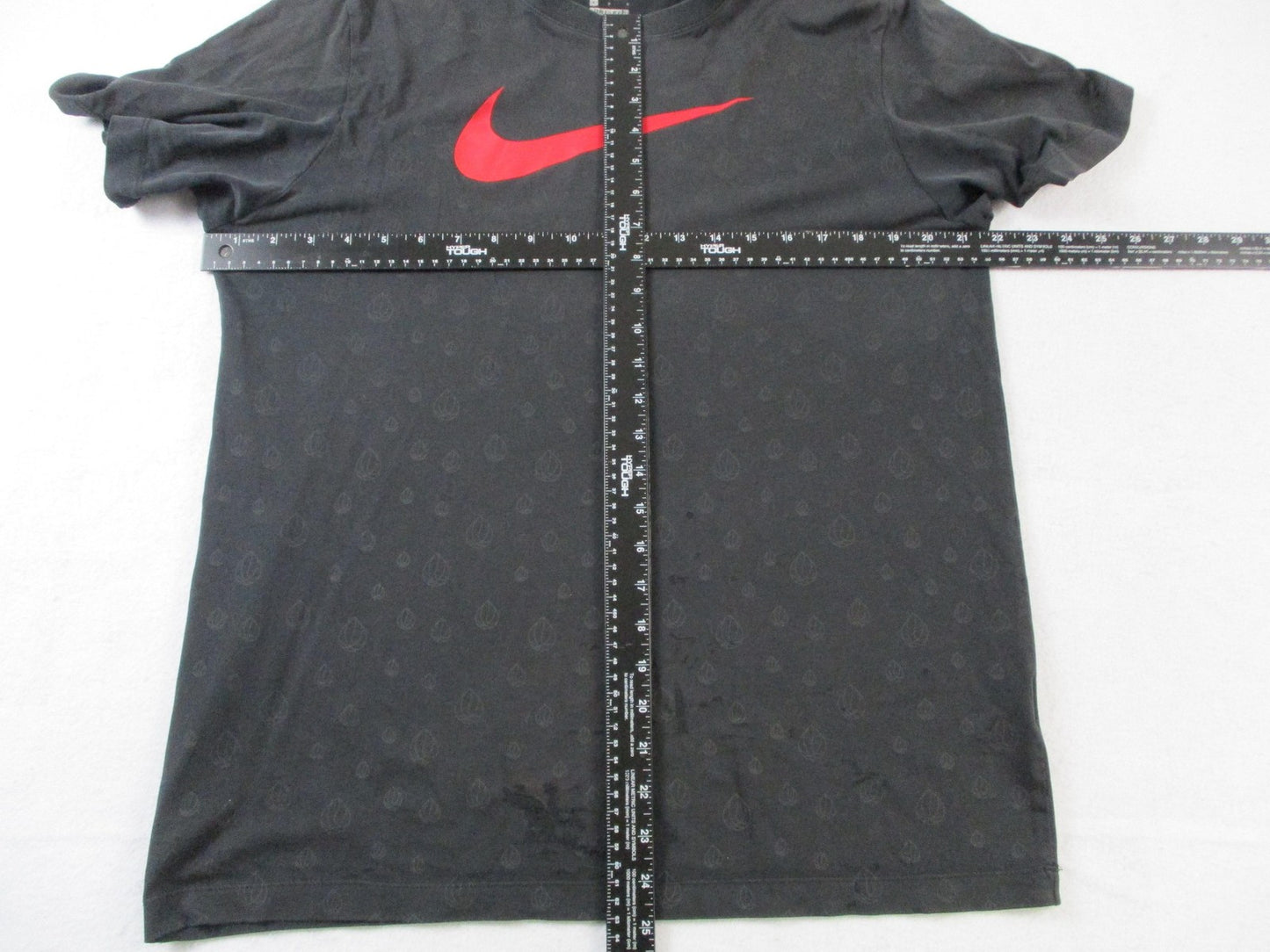 Nike Shirt Mens Large Gray DriFIT Red Swoosh Allover Leaf Graphic Sports Tee7
