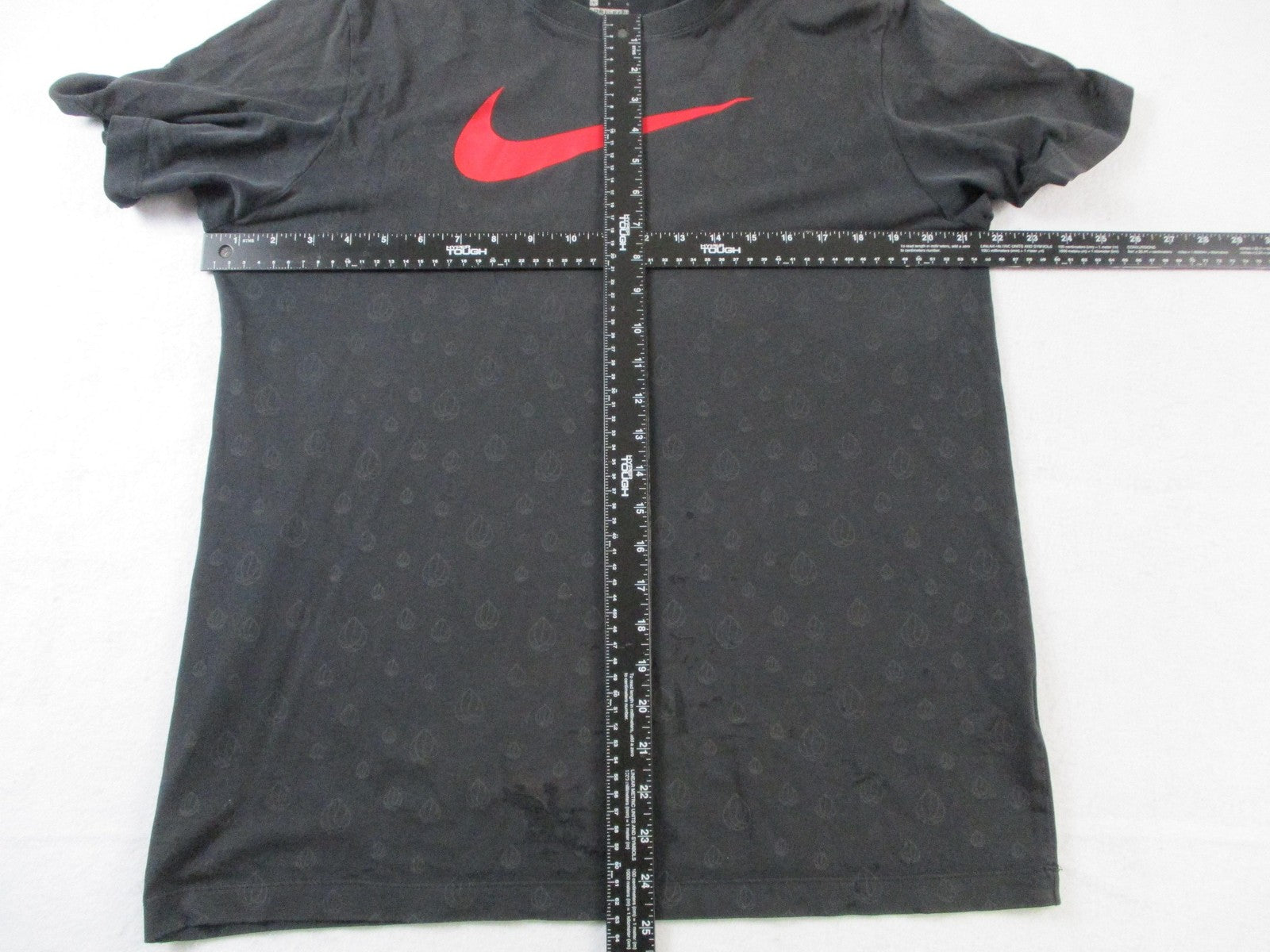 Nike Shirt Mens Large Gray DriFIT Red Swoosh Allover Leaf Graphic Sports Tee7