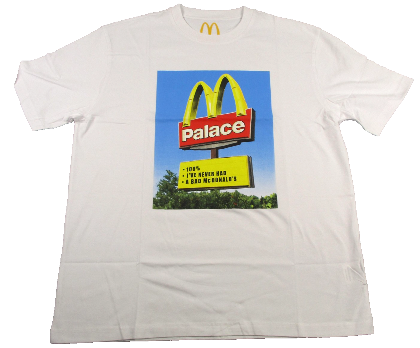 Palace Shirt Mens 2XL White McDonald's Sign Graphic Skate Logo Streetwear