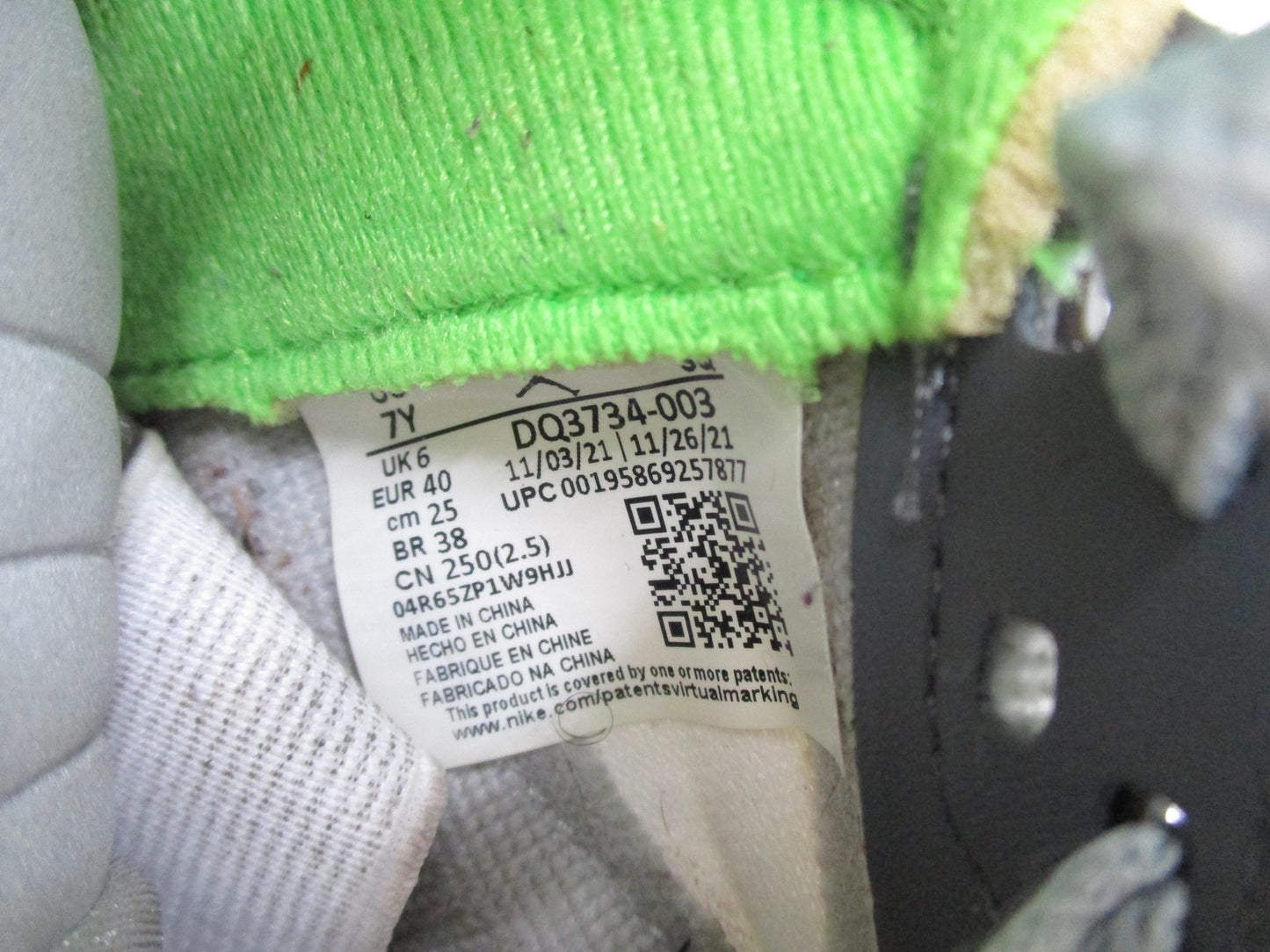 Nike Air Jordan 5 Retro Green Bean Shoes Youth Size 7Y Gray Volt GS DQ3734-00321