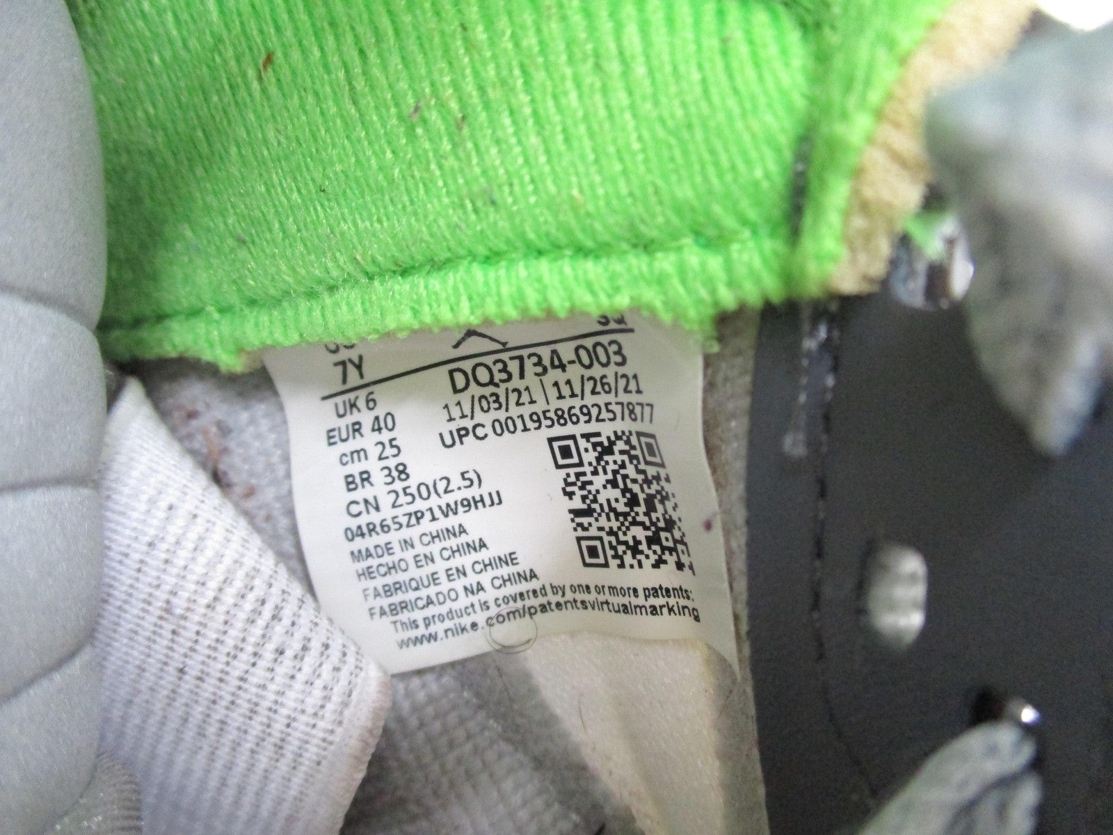 Nike Air Jordan 5 Retro Green Bean Shoes Youth Size 7Y Gray Volt GS DQ3734-00321