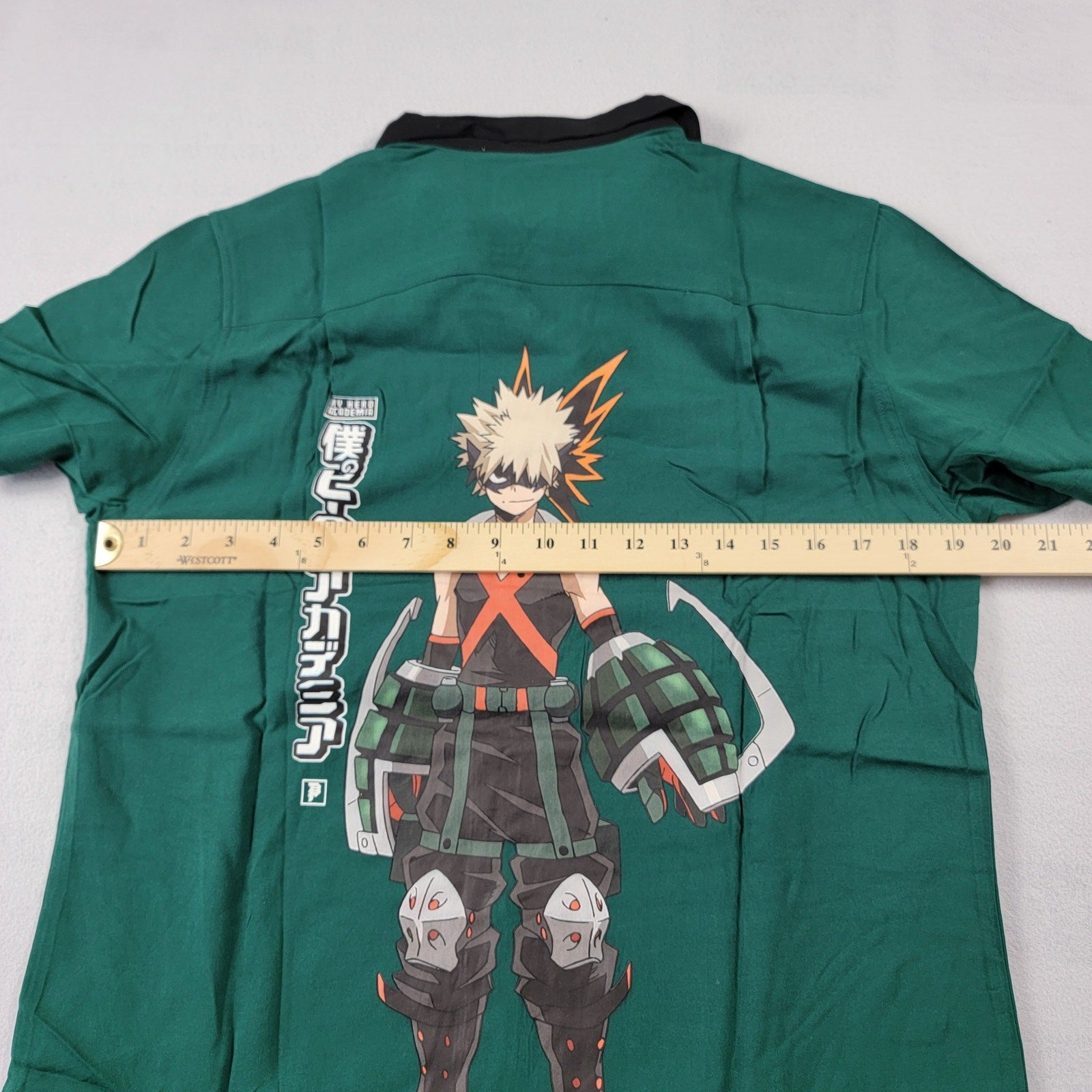 Primitive x My Hero Academia Katsuki Bakugo Button Up Green Sz S