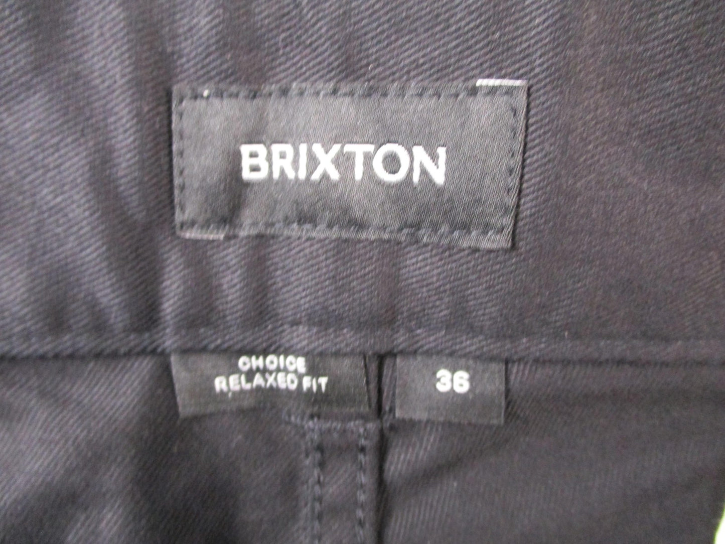 Brixton Pants Mens 36x34 Black Choice Chino Relaxed Fit Stretch Wide Leg 14553
