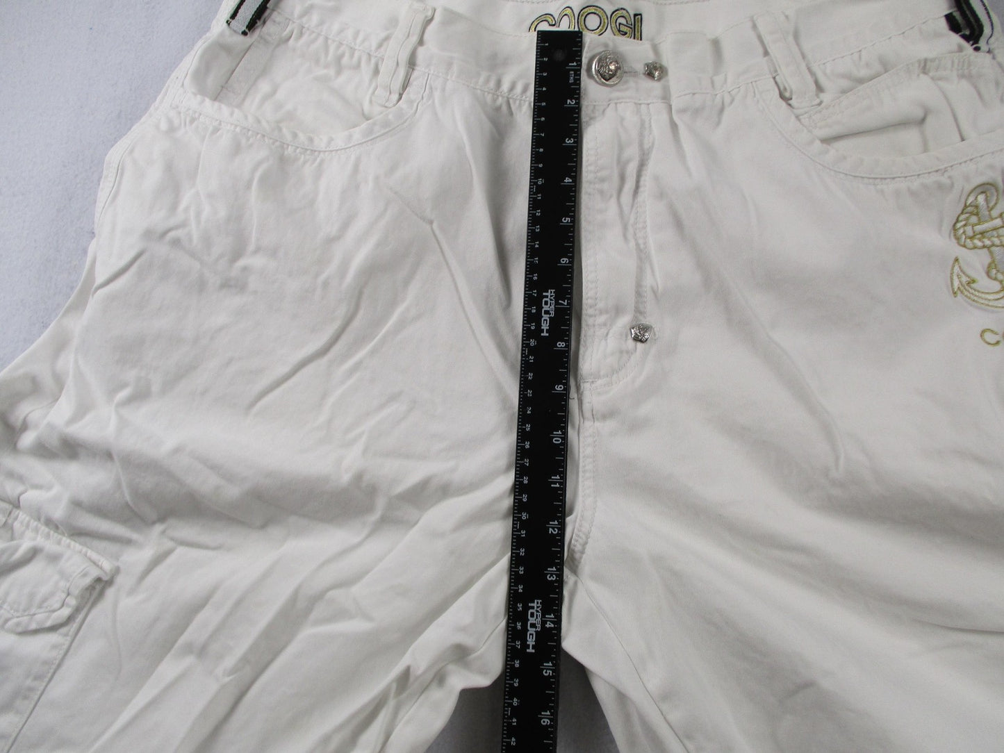 COOGI Shirt & Cargo Shorts Mens 42 White Nautical Anchor Crest Graphic Set 167518
