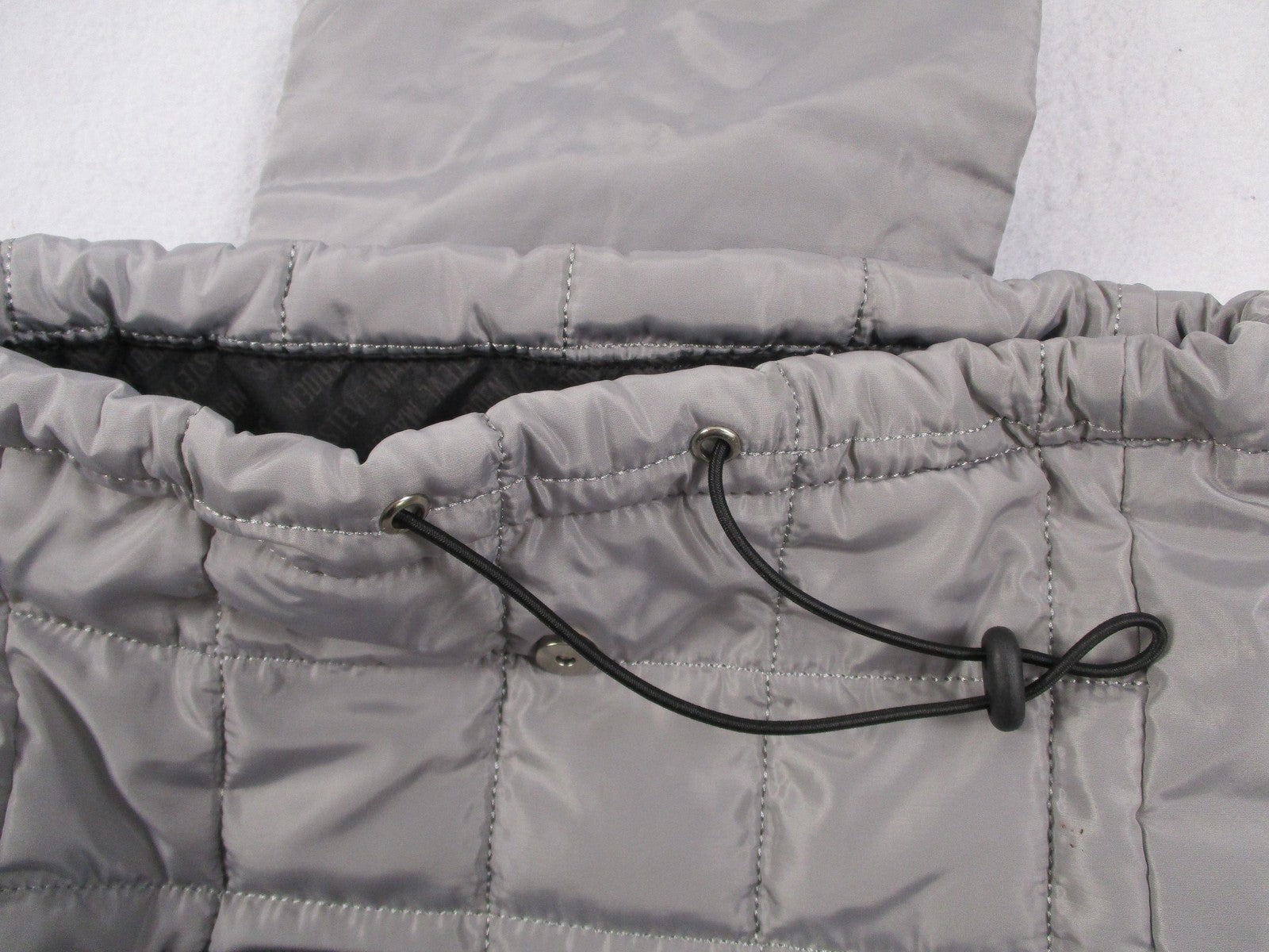 Steve Madden Backpack Womens Medium Gray Quilted Drawstring Travel Bag Pockets4