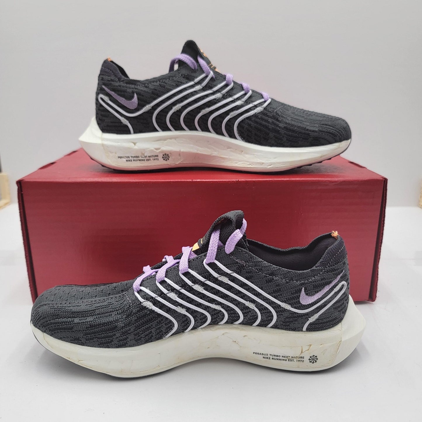 Nike Wmns Pegasus Turbo Next Nature 'Black Peach Purple' Sz 7 DM3414003