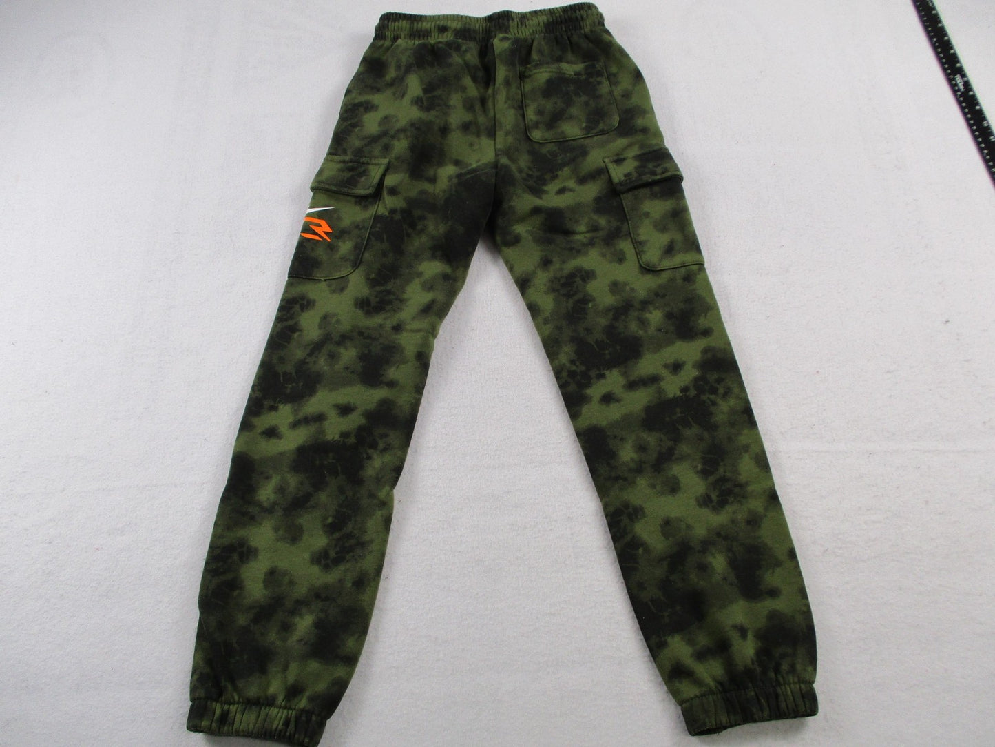 Nike Pants Kids 12-13 Yrs Green Tie Dye Fleece Cargo Joggers Logo Elastic Waist1