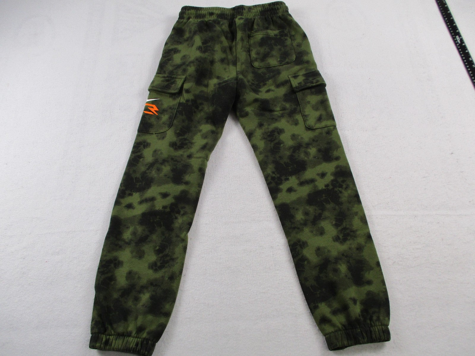 Nike Pants Kids 12-13 Yrs Green Tie Dye Fleece Cargo Joggers Logo Elastic Waist1