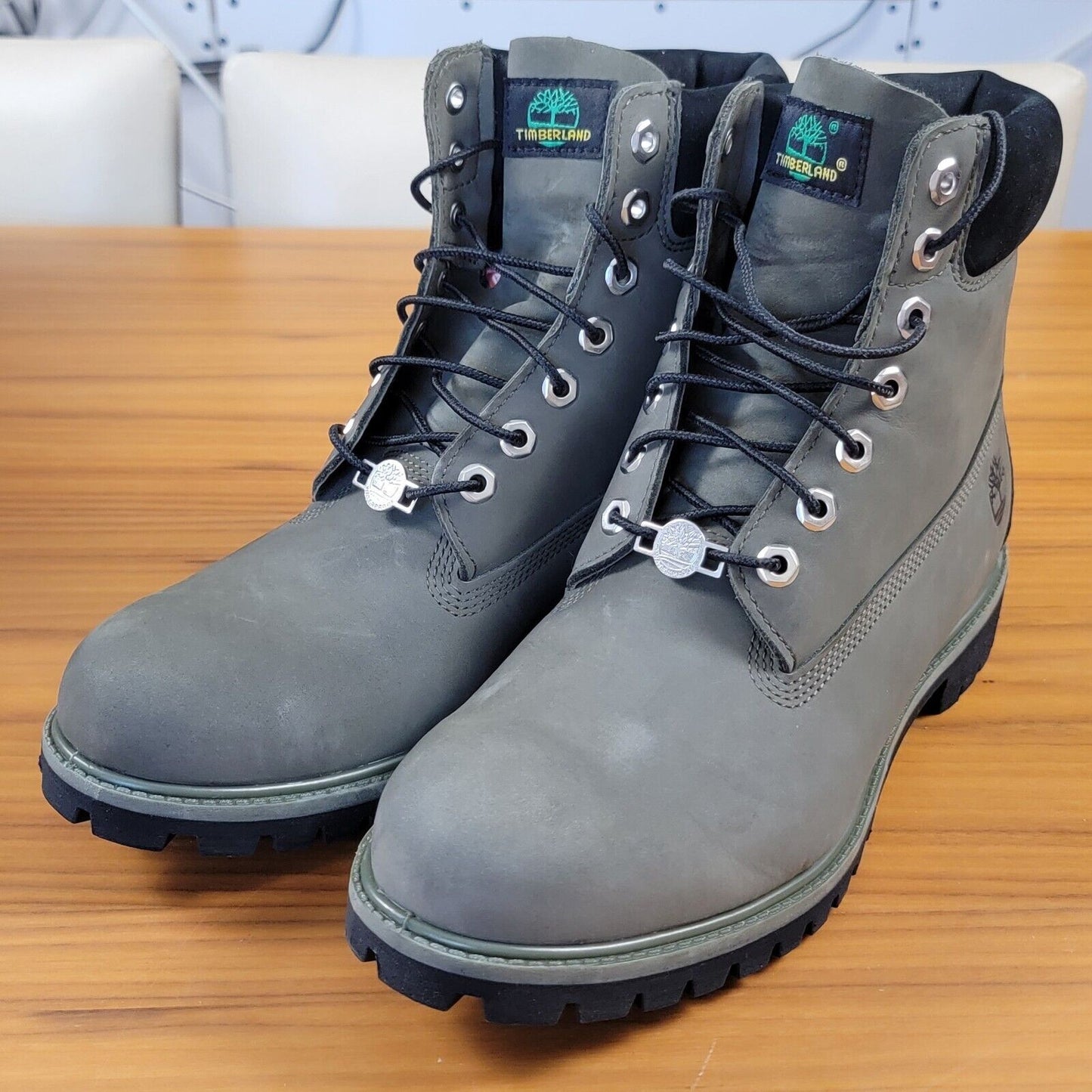 Timberland Premium 6 Inch Waterproof Dark Green Nubuck 0A2KZQ Mens Size 11M0