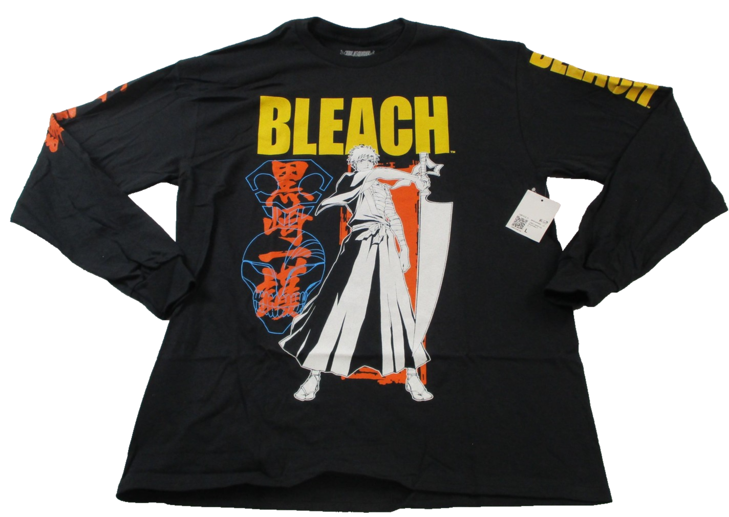 Bleach Ichigo Kurosaki Tee Mens Large Black Long Sleeve Anime Forever 21 1531320