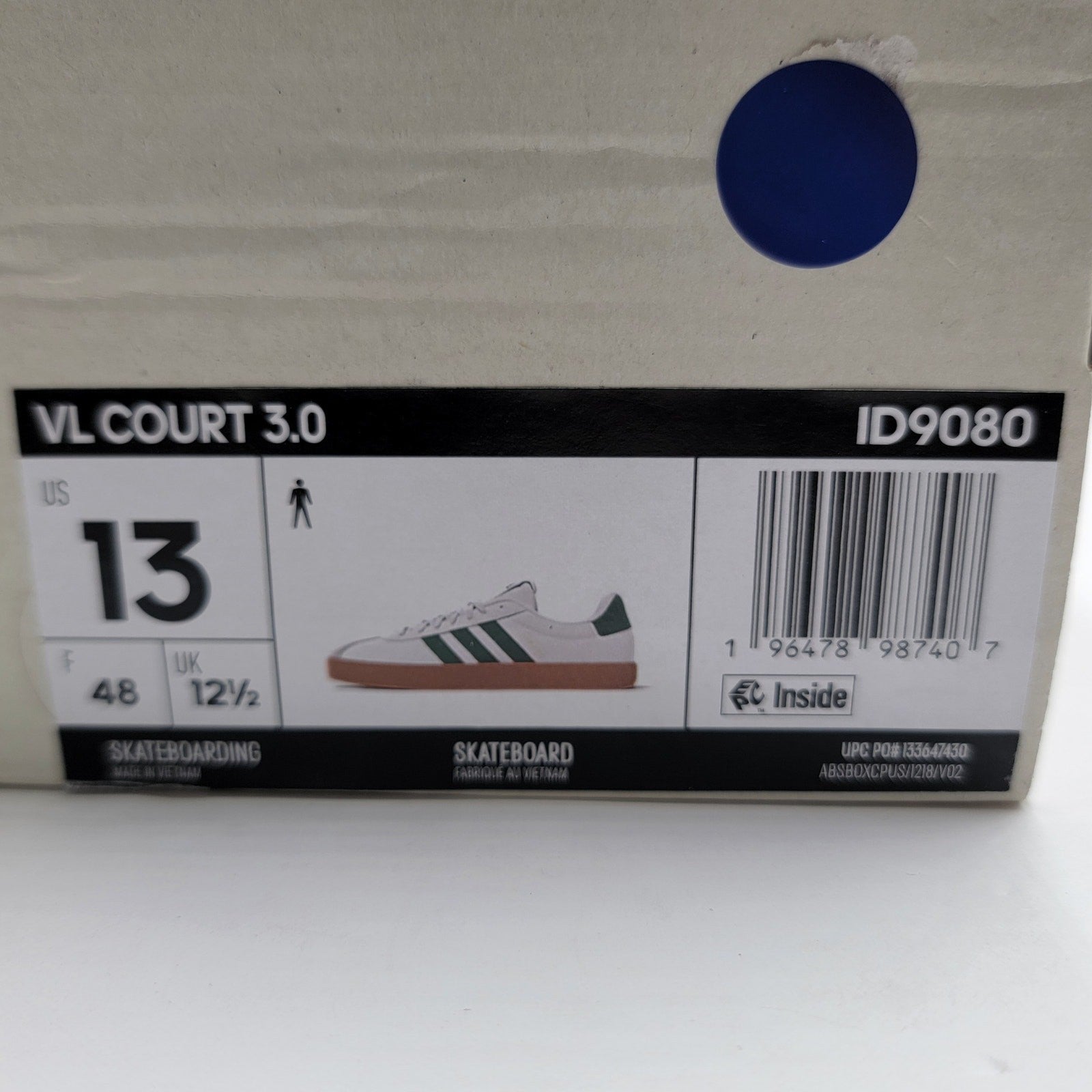Adidas VL Court 3.0 'White Preloved Green' - Size 13 - New8