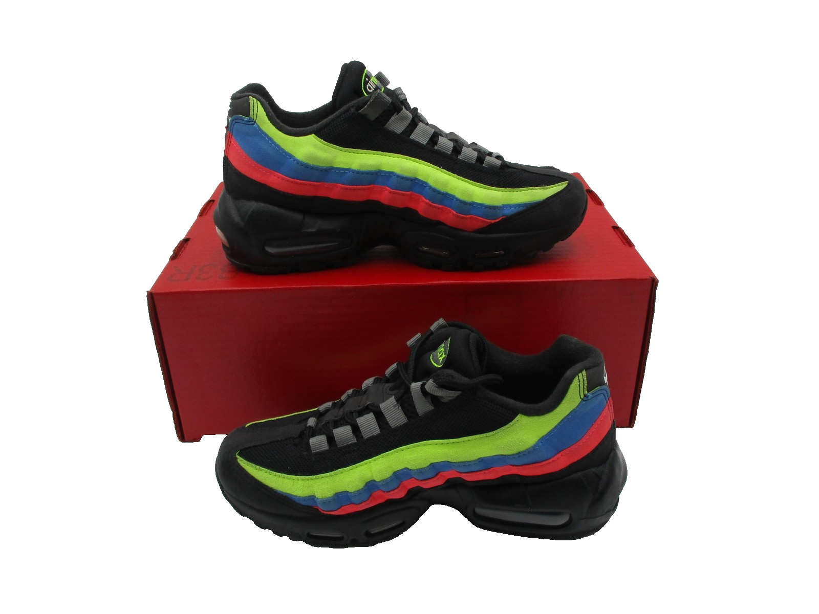 Nike Air Max 95 Shoes Youth Size 5Y Black Volt Blue Red Green DZ5635001 1F93