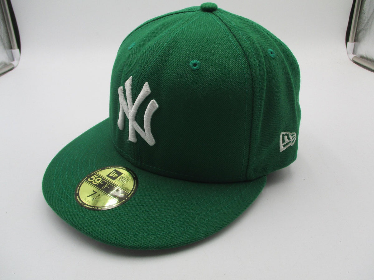 New York Yankees Hat Cap Fitted Mens 7 3/8 Green MLB Baseball 59FIFTY New Era4