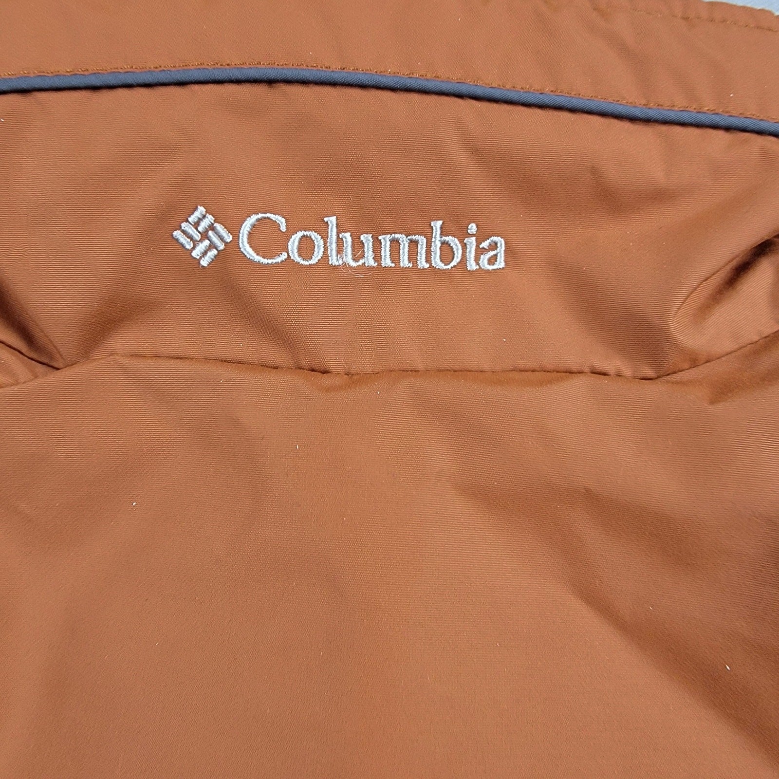 Columbia Men’s XXL Brown Gray Winter Ski Jacket Full Zip Nylon Insulated Coat10