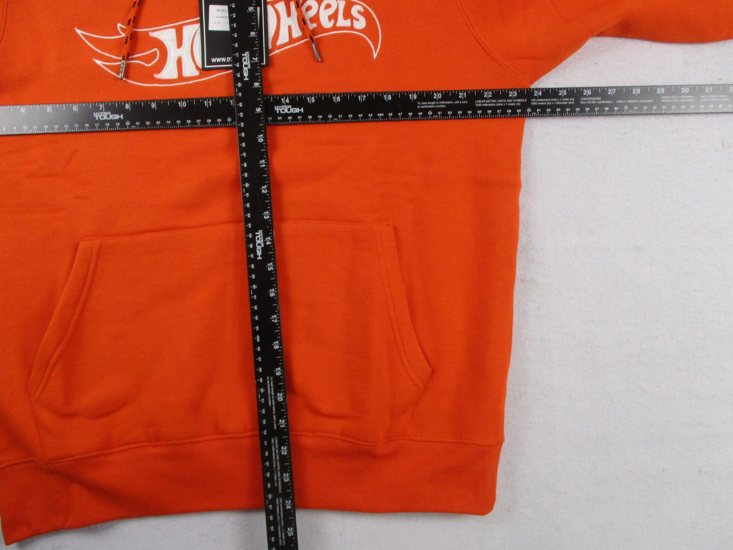 Hot Wheels Hoodie Mens Large Orange Graphic Pullover Kangaroo Pocket D73