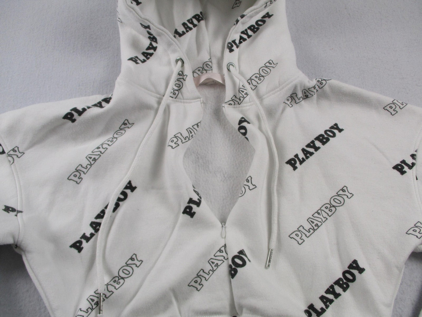 Missguided X Playboy Tracksuit Set Women's 2 White Fleece Hoodie & Joggers2