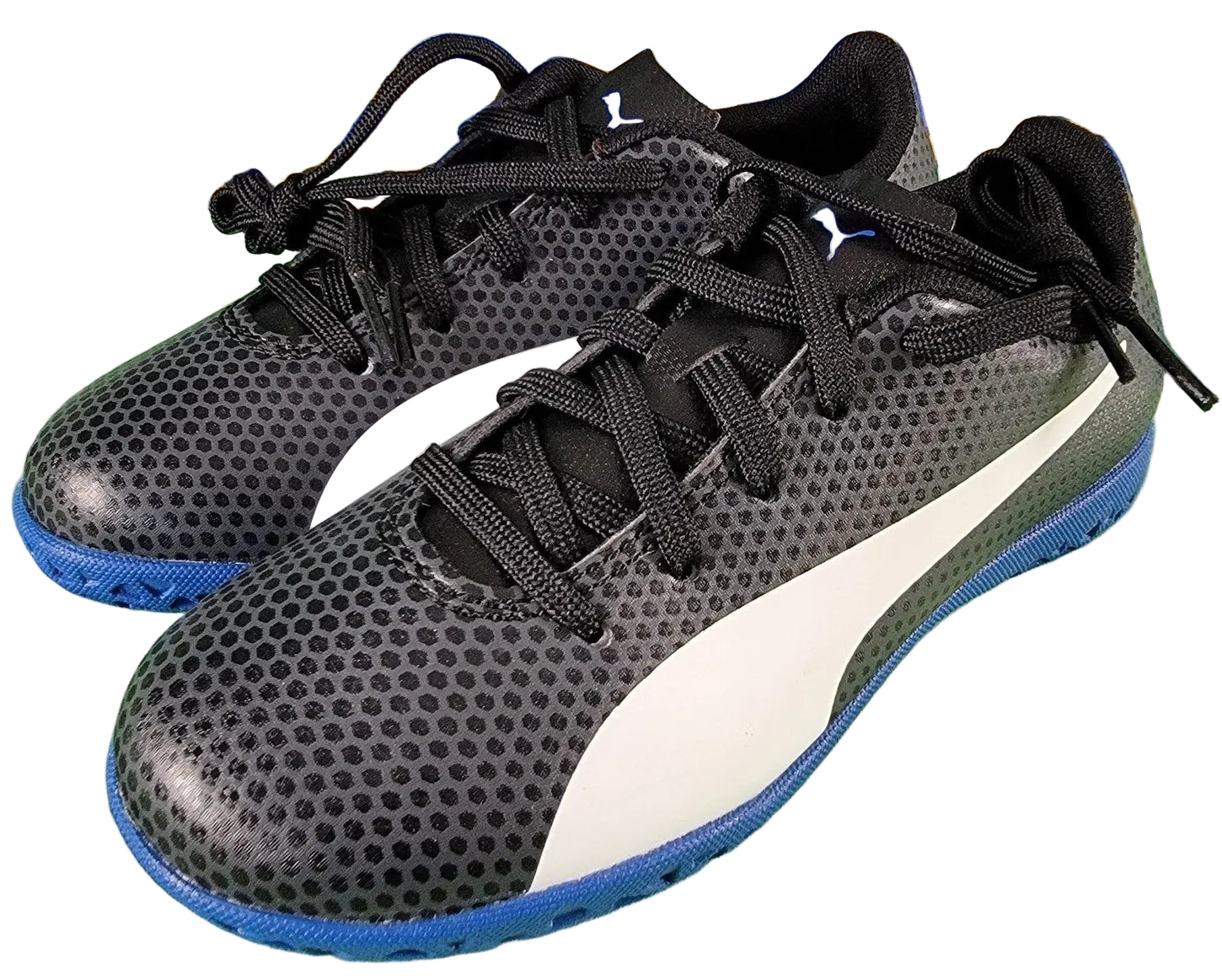 Puma Spirit IT Junior Indoor Soccer Shoes Sz 13C Black/White0