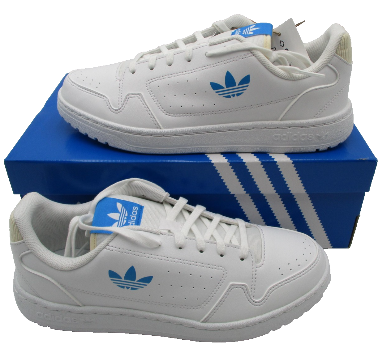 Adidas NY 90 J Shoes Youth Size 6.5 White Blue Low Top Sneakers GZ18752