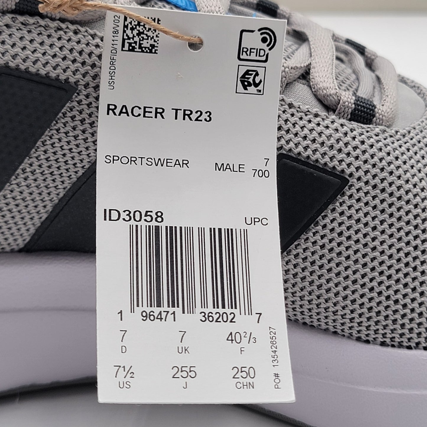 Adidas Men's Racer TR23 Running Sneakers | Grey/Black/Blue | Size: 7.5 M5