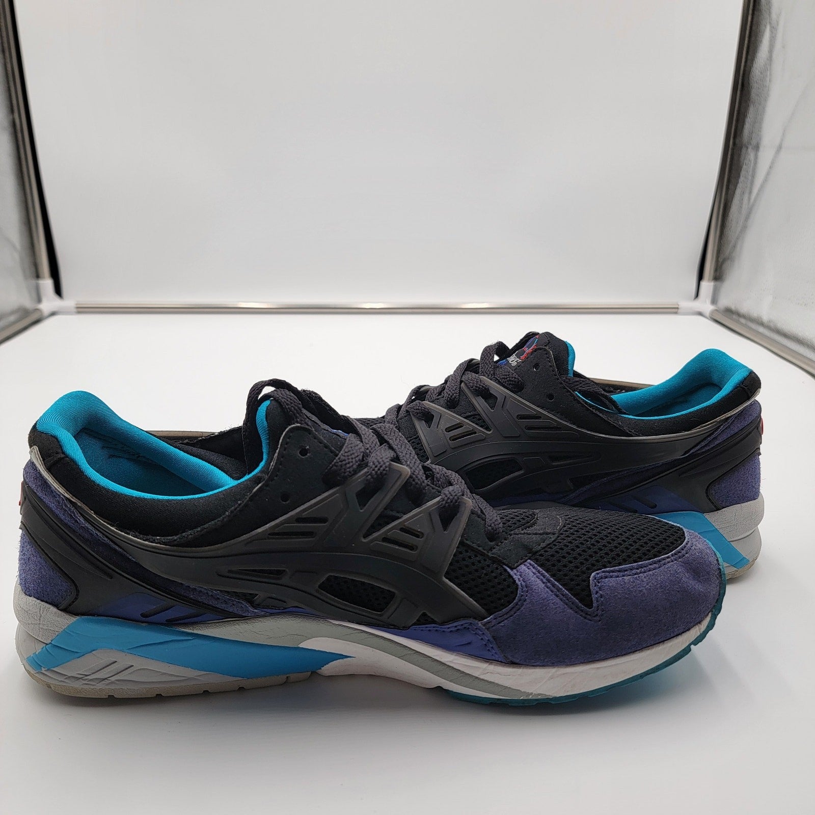 ASICS GELKayano Trainer Men's 10.5 Black Purple Blue Retro Running Shoes