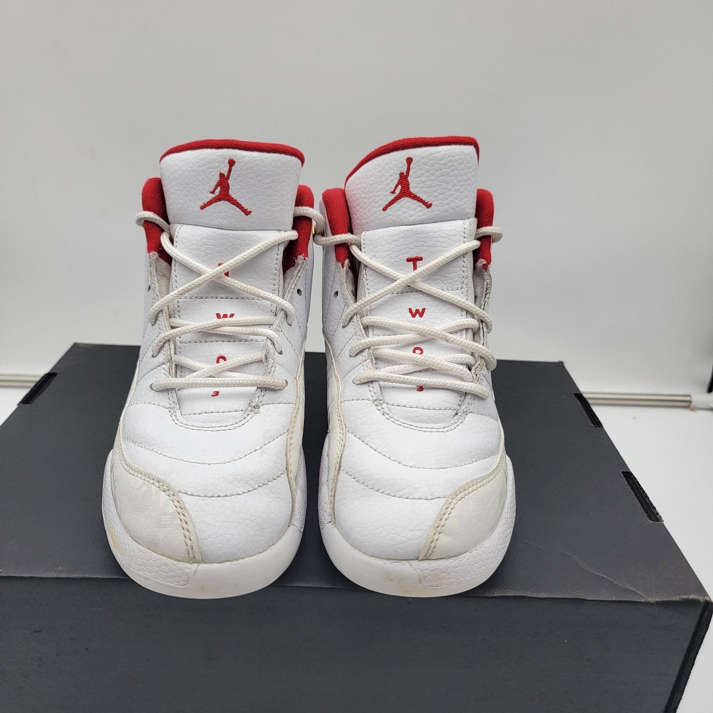 Air Jordan 12 FIBA Shoes Youth Sz 3Y Retro Basketball White/Red 151186-107