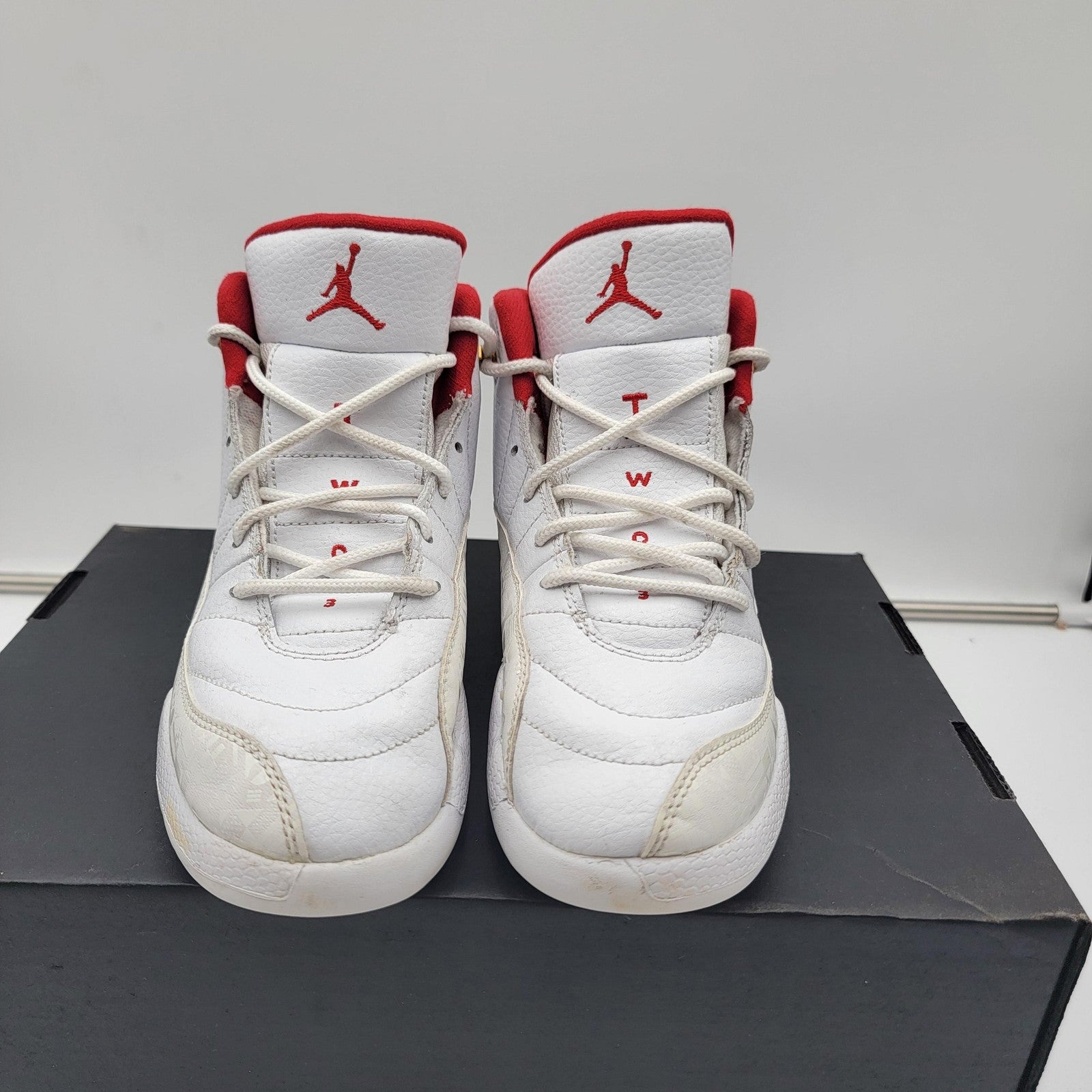 Air Jordan 12 FIBA Shoes Youth Sz 3Y Retro Basketball White/Red 151186-107
