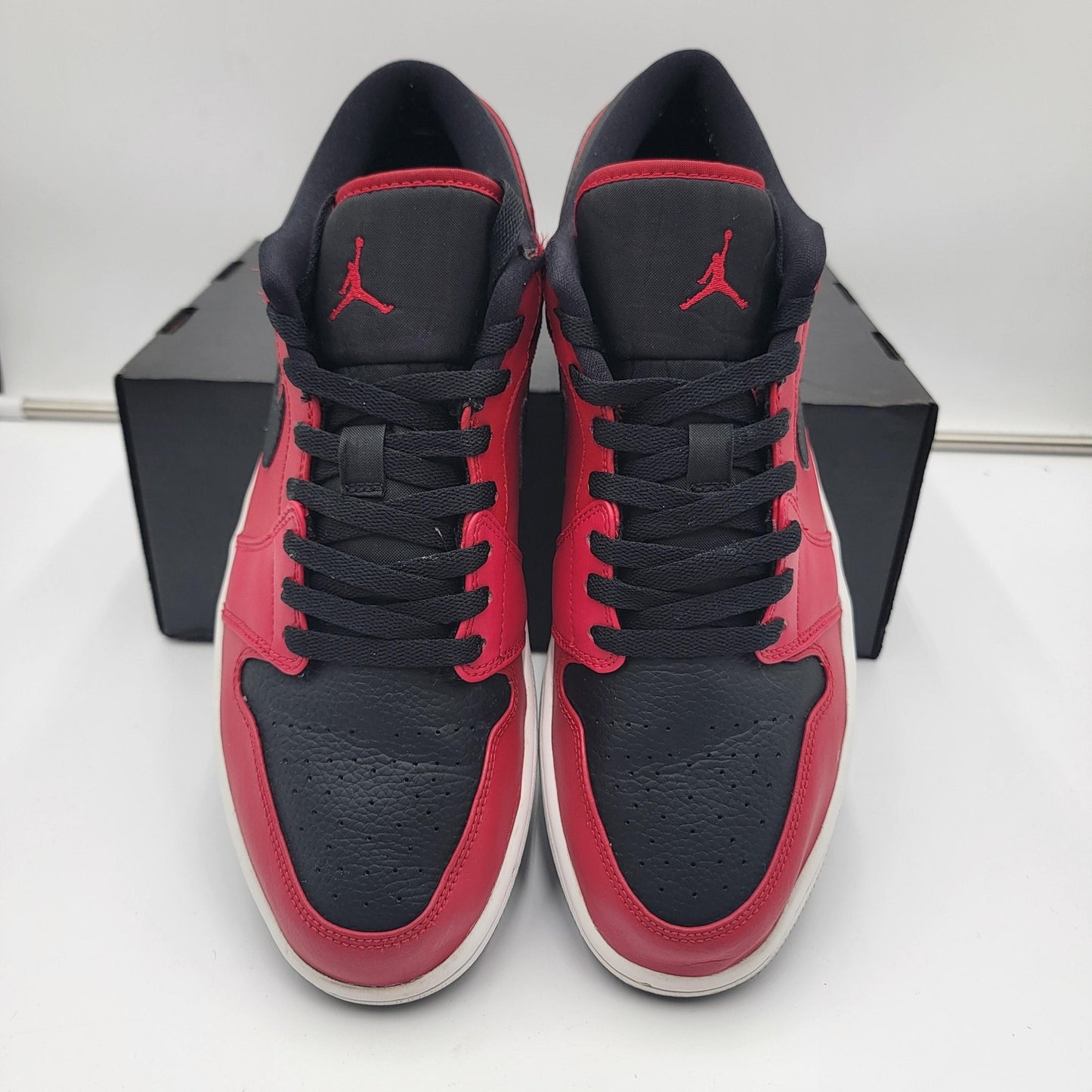 Air Jordan 1 Low Mens Size 12 OG Retro 553558605 Bred Basketball Sneakers