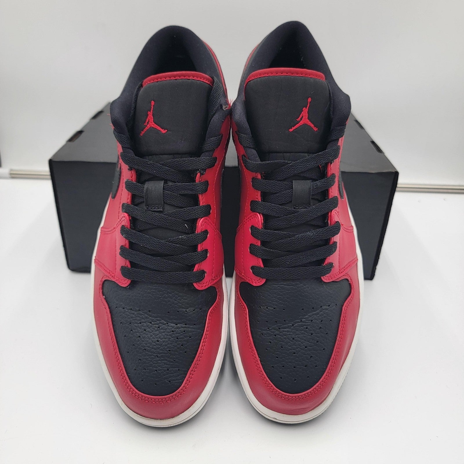 Air Jordan 1 Low Mens Size 12 OG Retro 553558605 Bred Basketball Sneakers