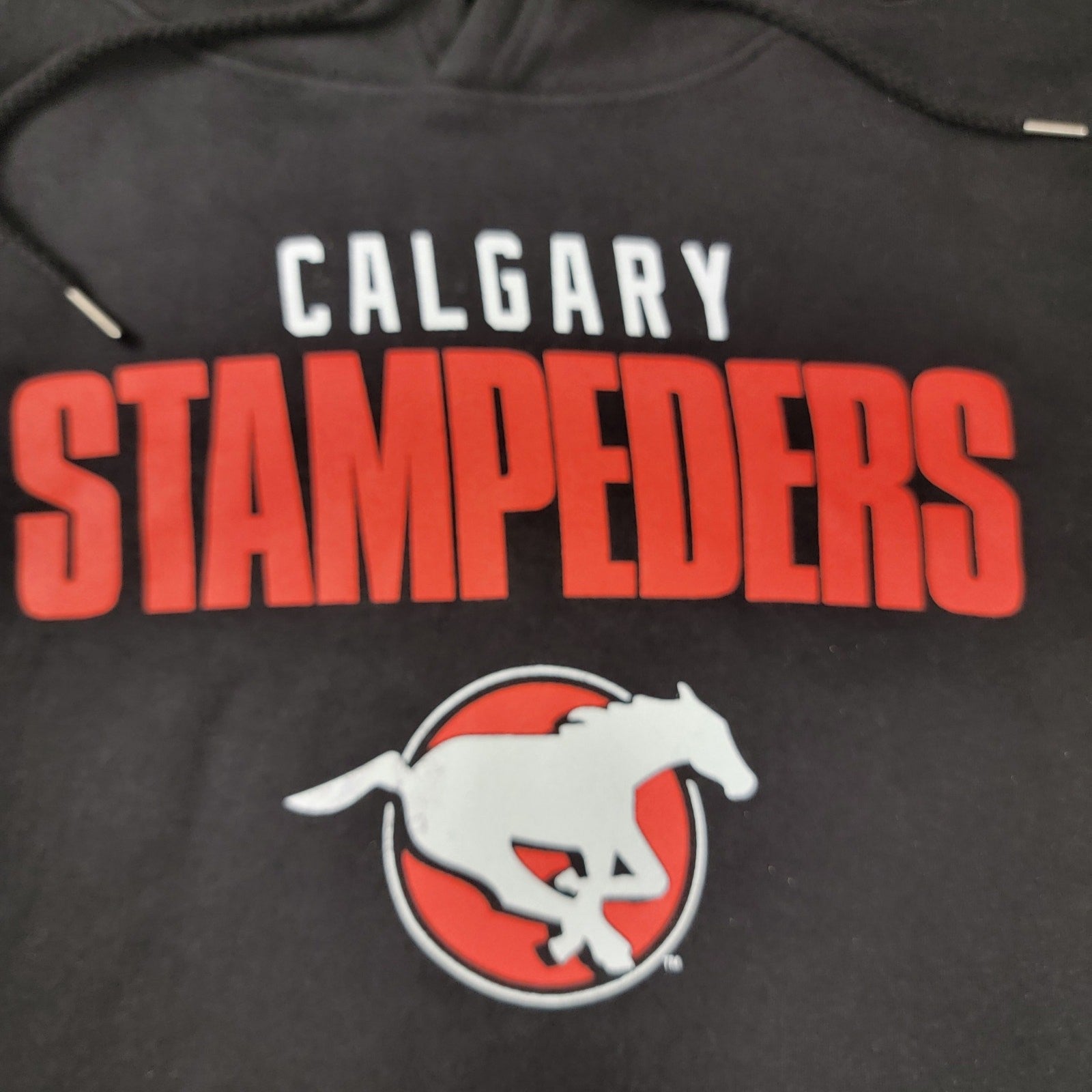 Calgary Stampeders Hoodie Black Sz Lg Canadial Football League (589) New w Flaws3
