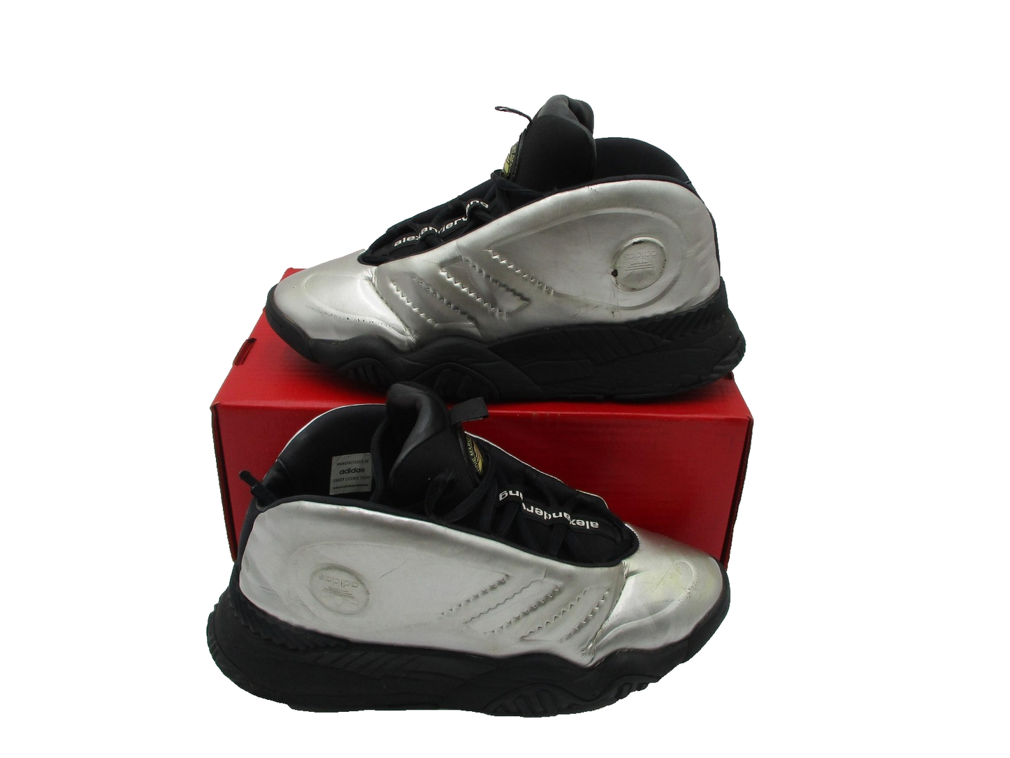 Adidas Alexander Wang Puff Trainer Shoes Mens Size 10.5 Silver Black Sneaker 1J81