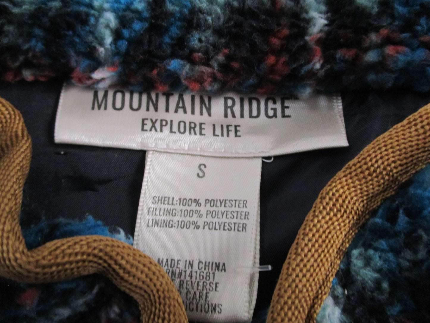 Mountain Ridge Fleece Vest Womens Small Blue Plaid Sherpa Ocean Depth 13404