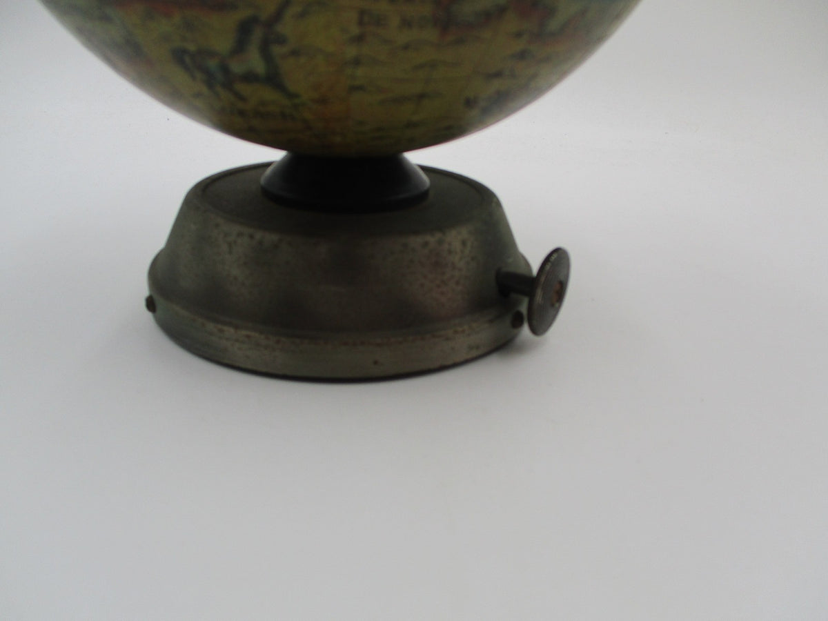 Vintage Japanese Nikka Whisky Musical Globe Bar & Amber Glass Decanter 60s3