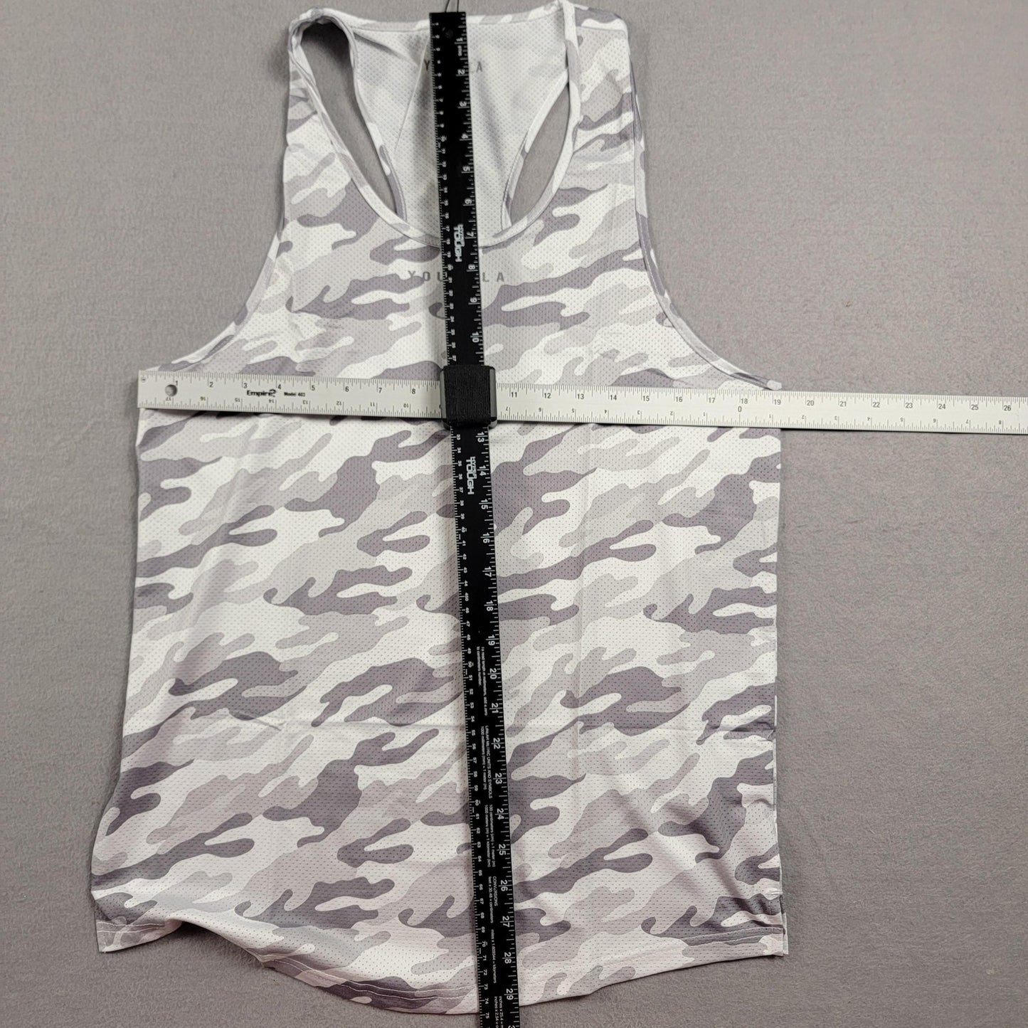 YoungLA Tank Top Mens Large White Camo Mesh Racerback Athletic Gym Model 3054