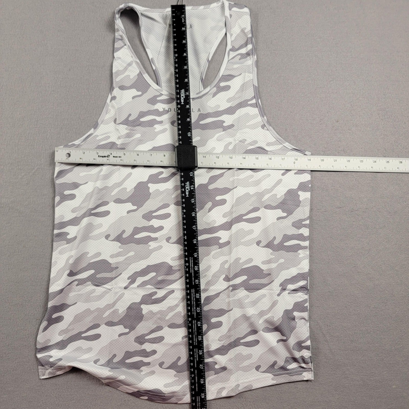 YoungLA Tank Top Mens Large White Camo Mesh Racerback Athletic Gym Model 3054