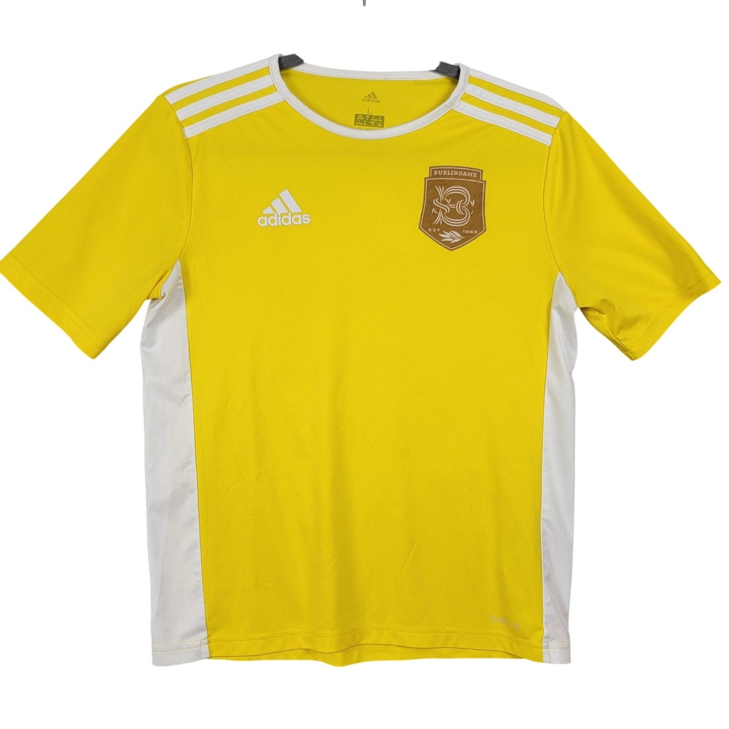 Adidas Climalite Burlingame Soccer Jersey #16 Yellow White 0200