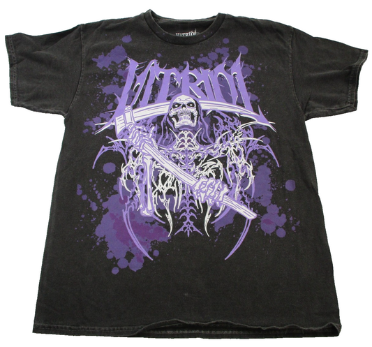 Vitriol Shirt Mens Lg Black Grim Reaper Skull Purple Graphic Tee Gothic 1373740
