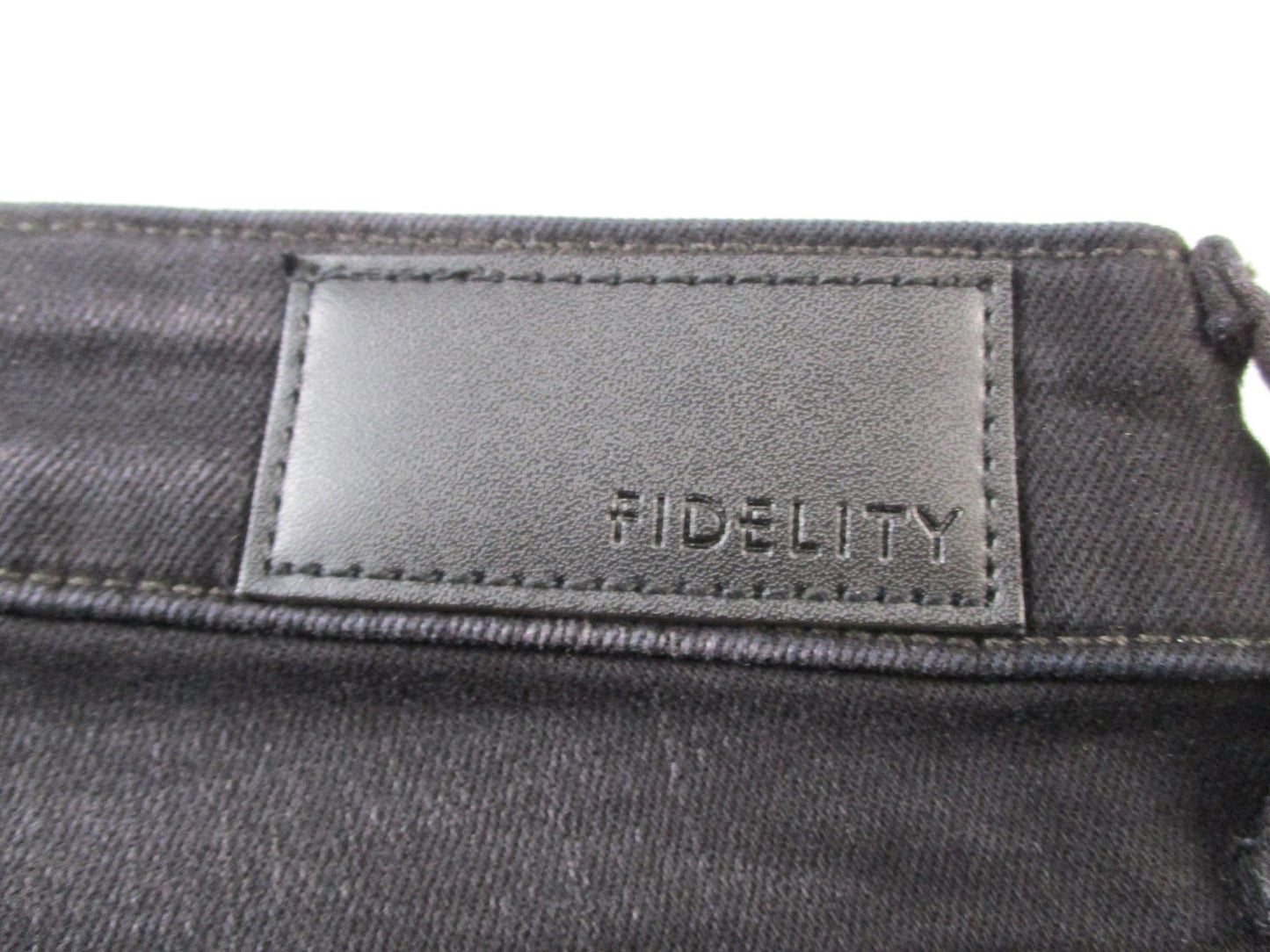Fidelity Denim REV Jeans Womens 30x32 Black Charcoal Slim Straight Lace Hem 14657