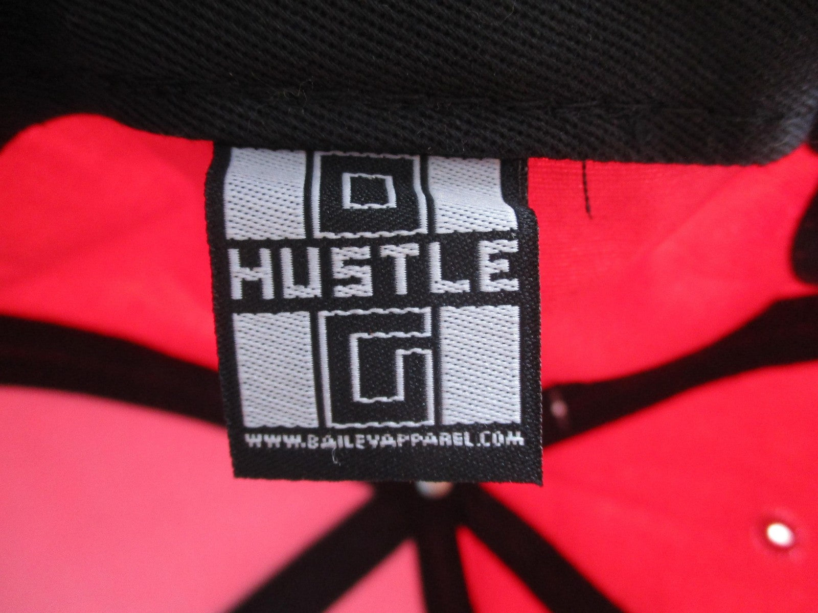Hustle Blessed Hat Cap Snap Back Mens One Size Red Gothic Script Embroidered11