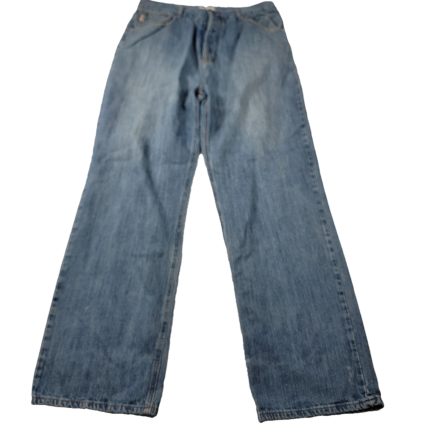 Moschino Jeans Jeans Mens 36 Blue Denim Straight Leg Peace Sign Back Pocket 11910