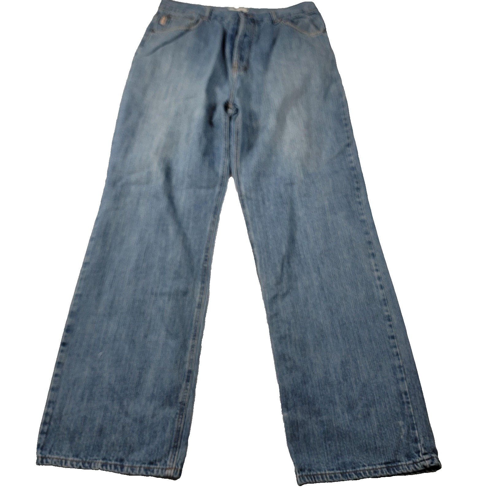 Moschino Jeans Jeans Mens 36 Blue Denim Straight Leg Peace Sign Back Pocket 11910