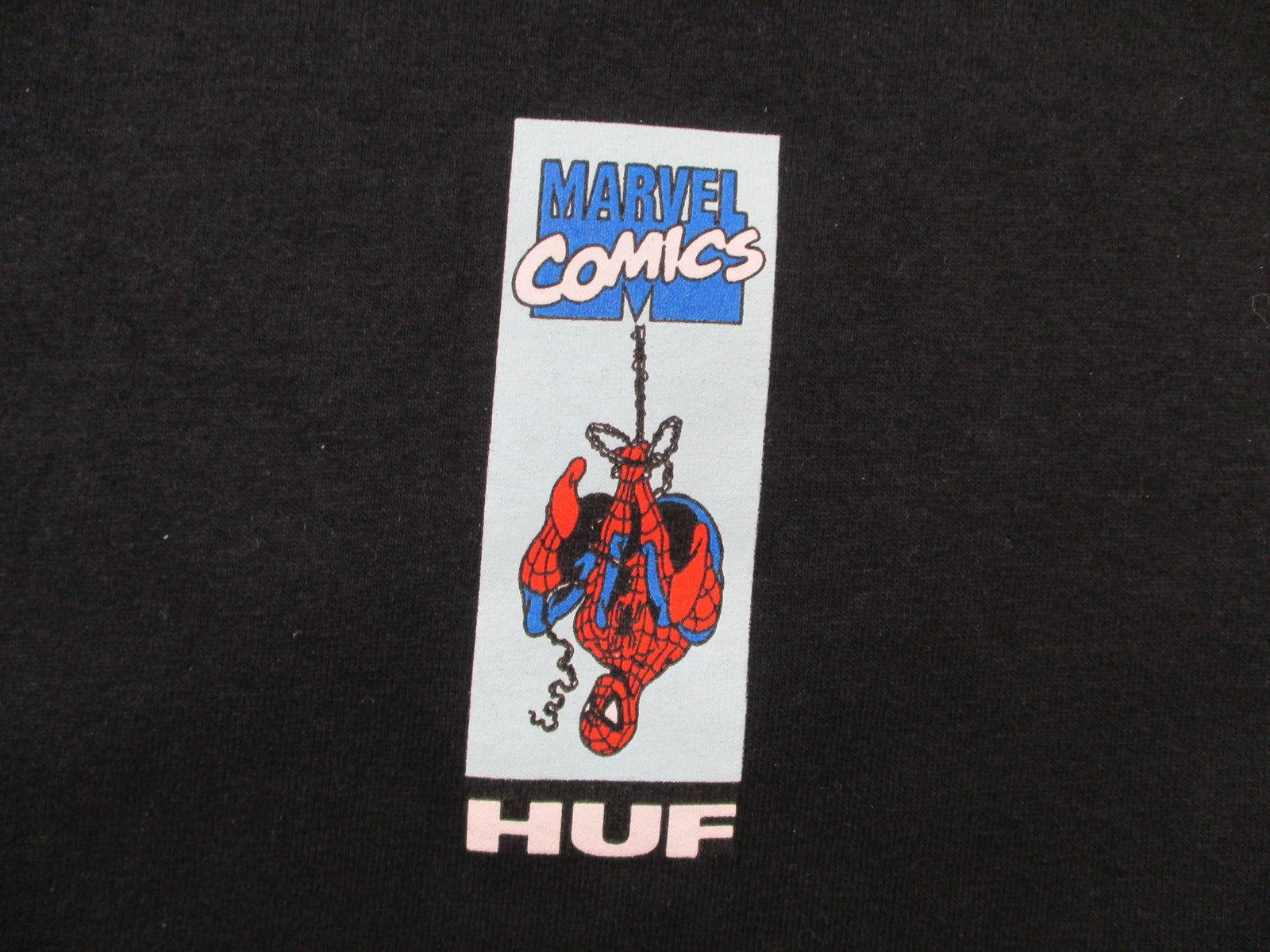 SpiderMan HUF Marvel Shirt Mens Medium Black Graphic Tee Back Graphic 15062